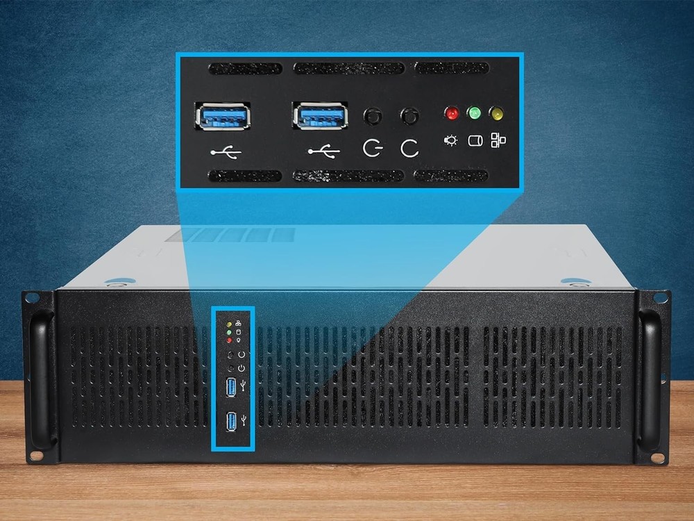 3U Rackmount Case, 6x 3.5 Bays, E-ATX Compatible, 2x USB 3.0