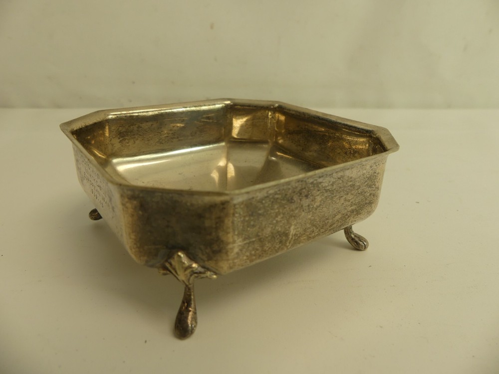 (ref288BN) Unusual antique silver plated square dish