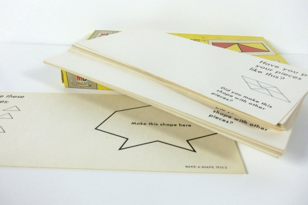 Milton Bradley Make A Shape Parquetry Design Cardboard Learning Game