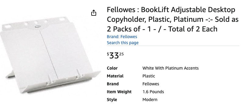 fellowes booklift copyholder