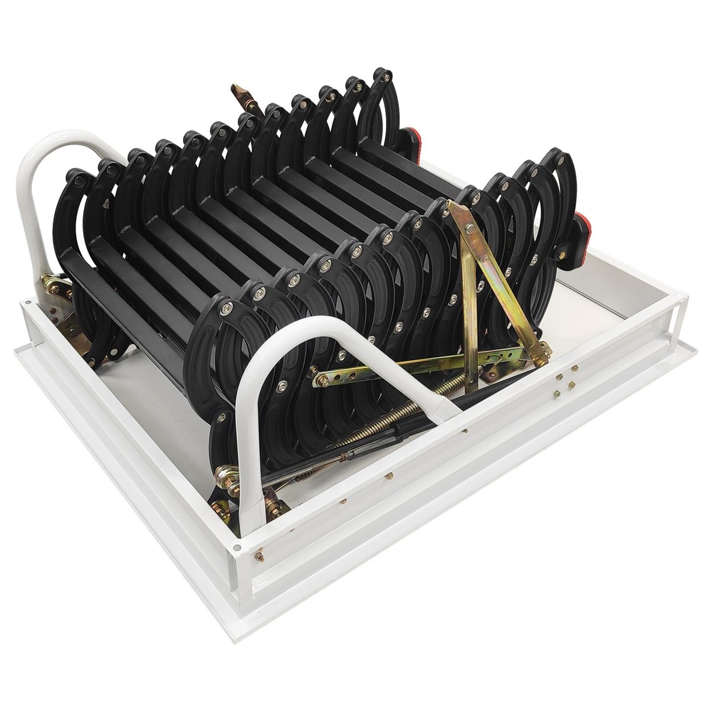 Attic Ceiling Ladder 10 ft Ceiling Mounted Folding Stairs Pull Down Ladder Black