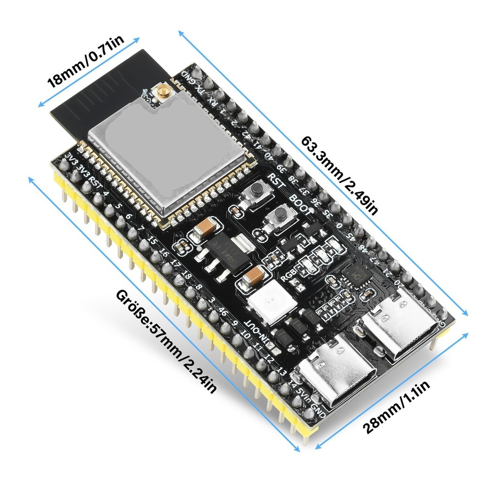 ESP32 S3 N16R8 DevKitC-1 Module, for ESP32 S3 Development Boards with WiFi, B...