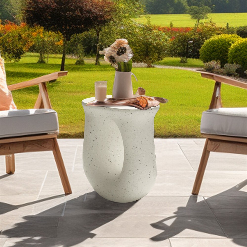 Geometric Light-Weight Concrete End Table Round/Twist Side Table Retro End Stool