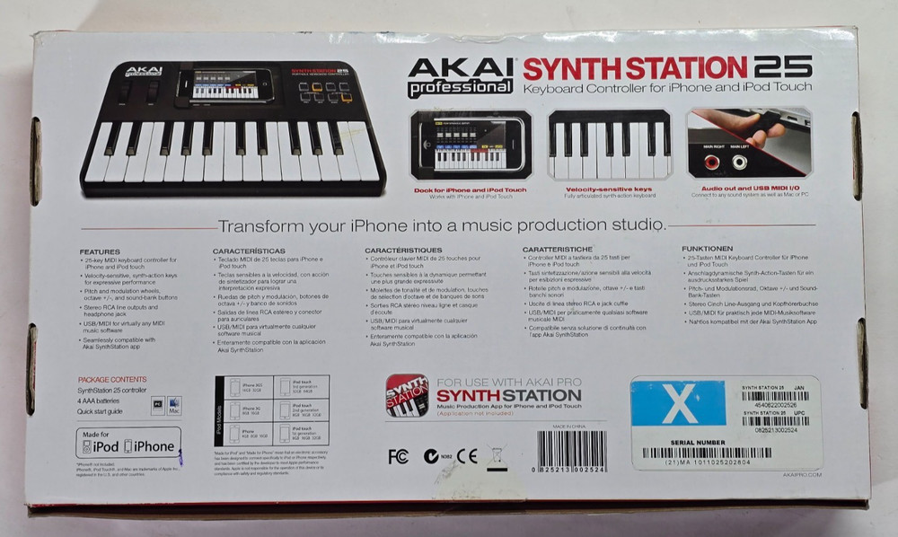 Akai professional synthstation 25 portable keyboard controller(Tested/Working)