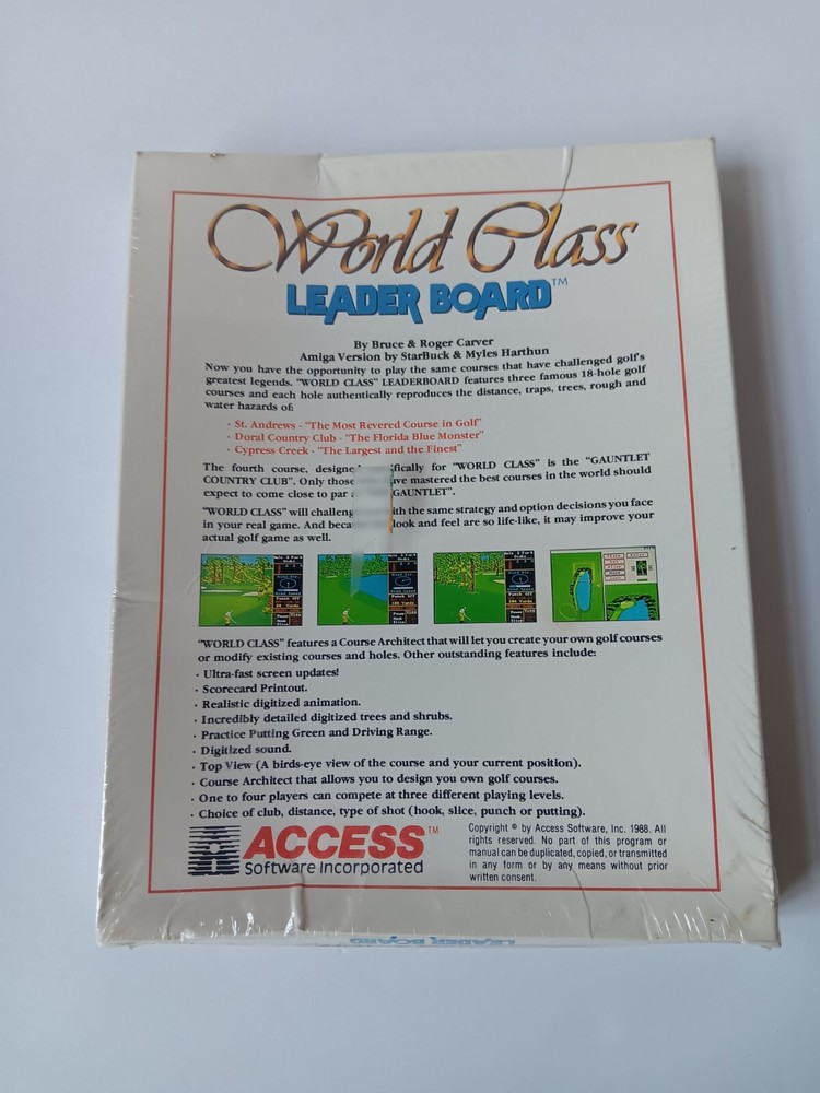 Amiga World Class Leader Board Pro Golf Simulator Computer Game Software, Sealed