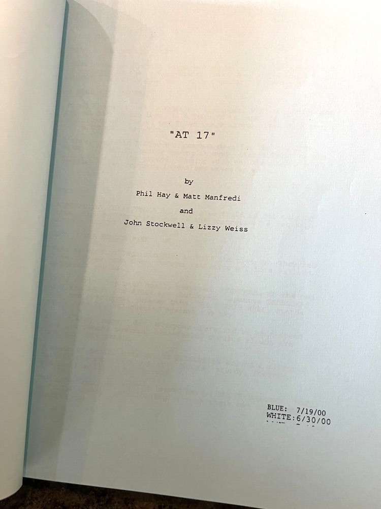 CRAZY/BEAUTIFUL ORIGINAL 2000 SCRIPT SHOOTING TITLE AT 17 KRISTIN DUNST RARE