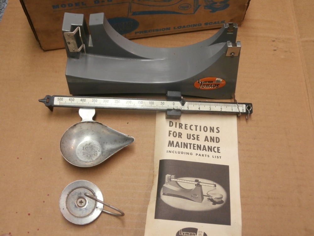 LYMAN “D5” PRECISION RELOADING POWDER SCALE - BEAM STYLE SCALE - MADE BY OHAUS