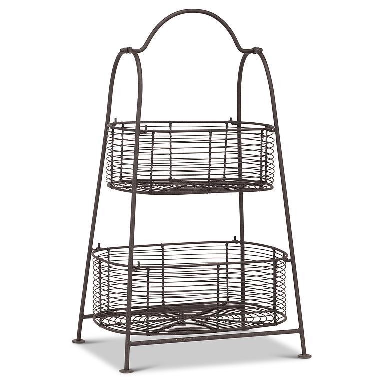 Oval Double Basket Storage Rack