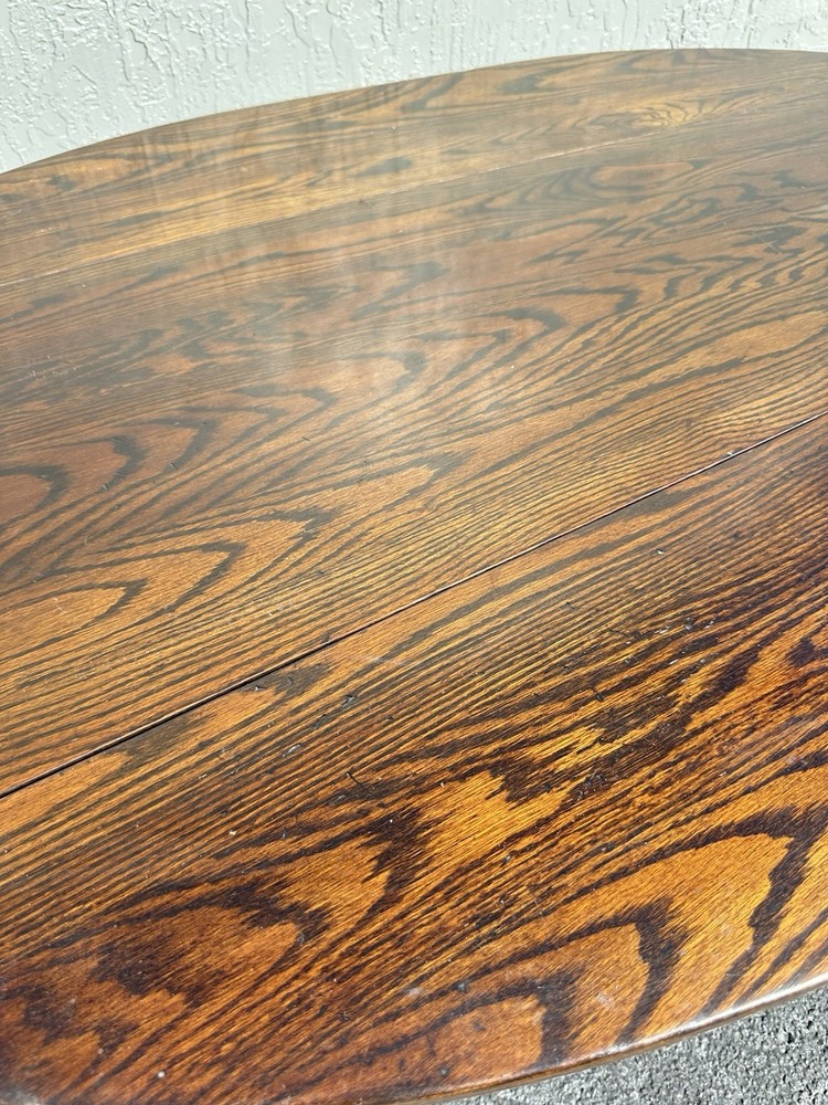 Vintage Cushman Classics Drop-Leaf Oval Coffee Table – Solid Oak