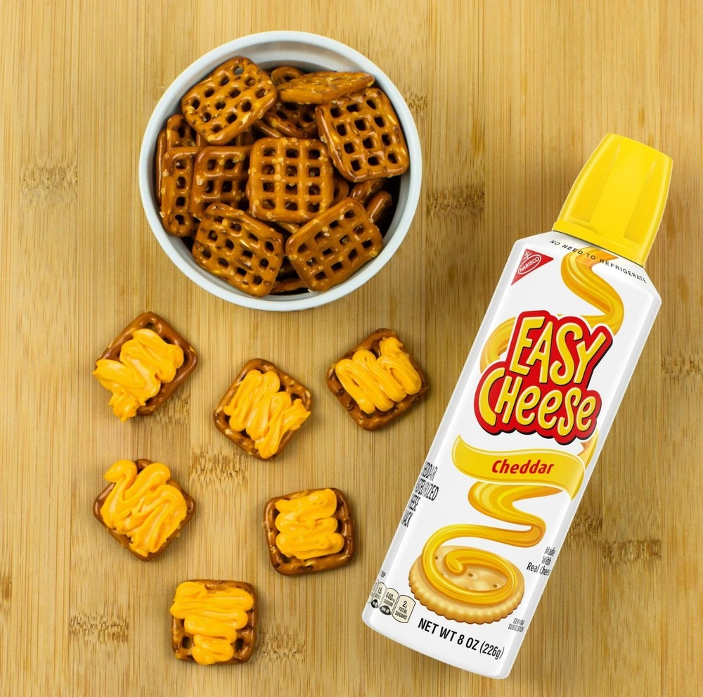 Cheddar Cheese Easy Cheese Snack, 8 oz Can