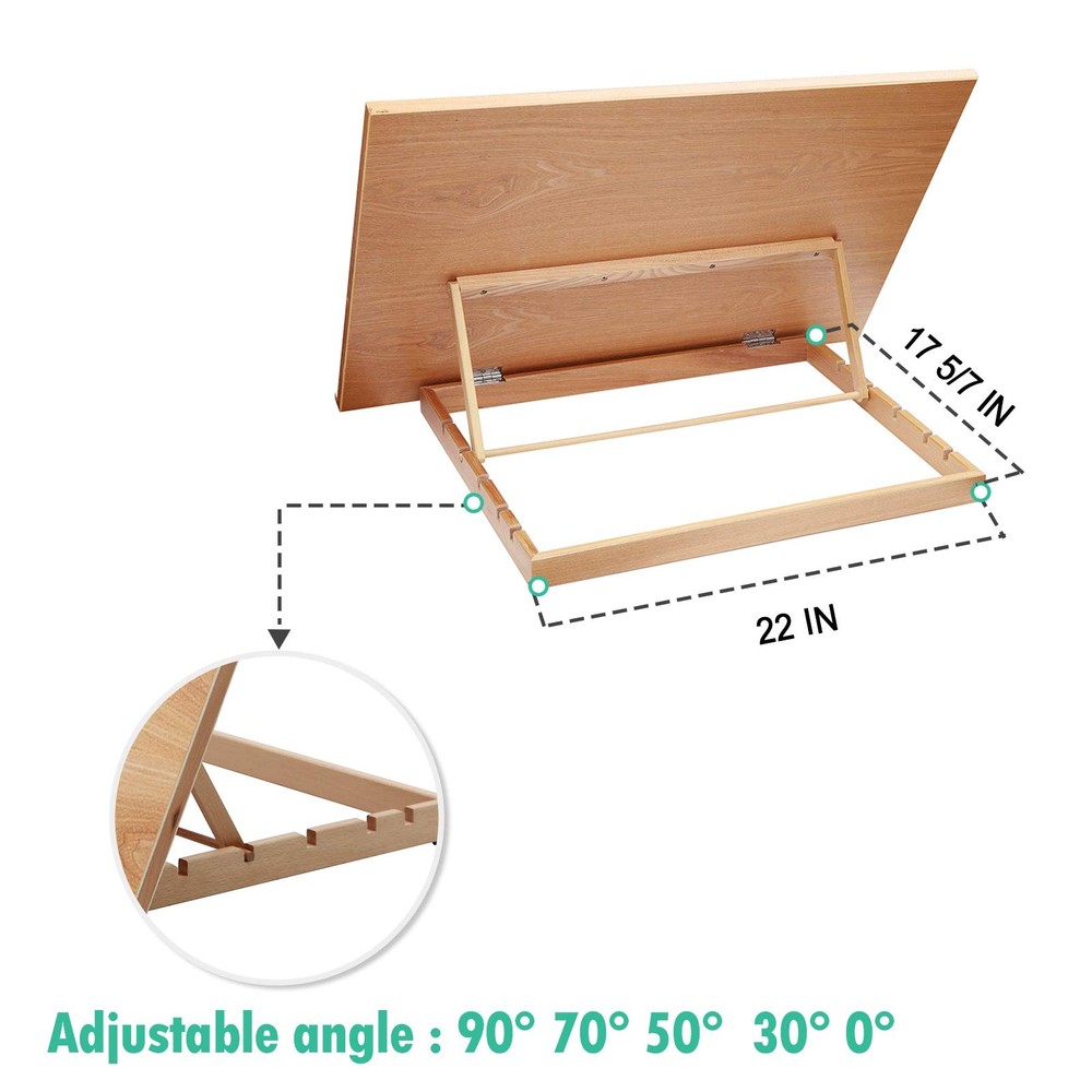 Extra Large 5-Position Wood Drafting Table Easel Drawing and Sketching Board,...