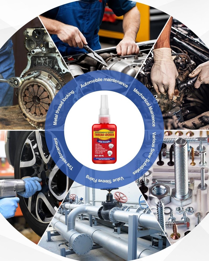 Thread Lock Red 1.69 Fl oz/50 ml, Threadlocker High Strength, Thread Locker ...