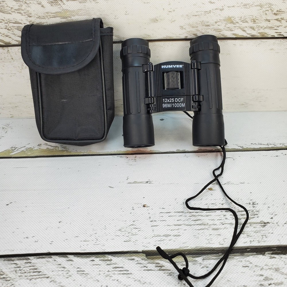 Humvee Compact Binoculars 12x25 DCF 96M/1000M 4" With String Read Description