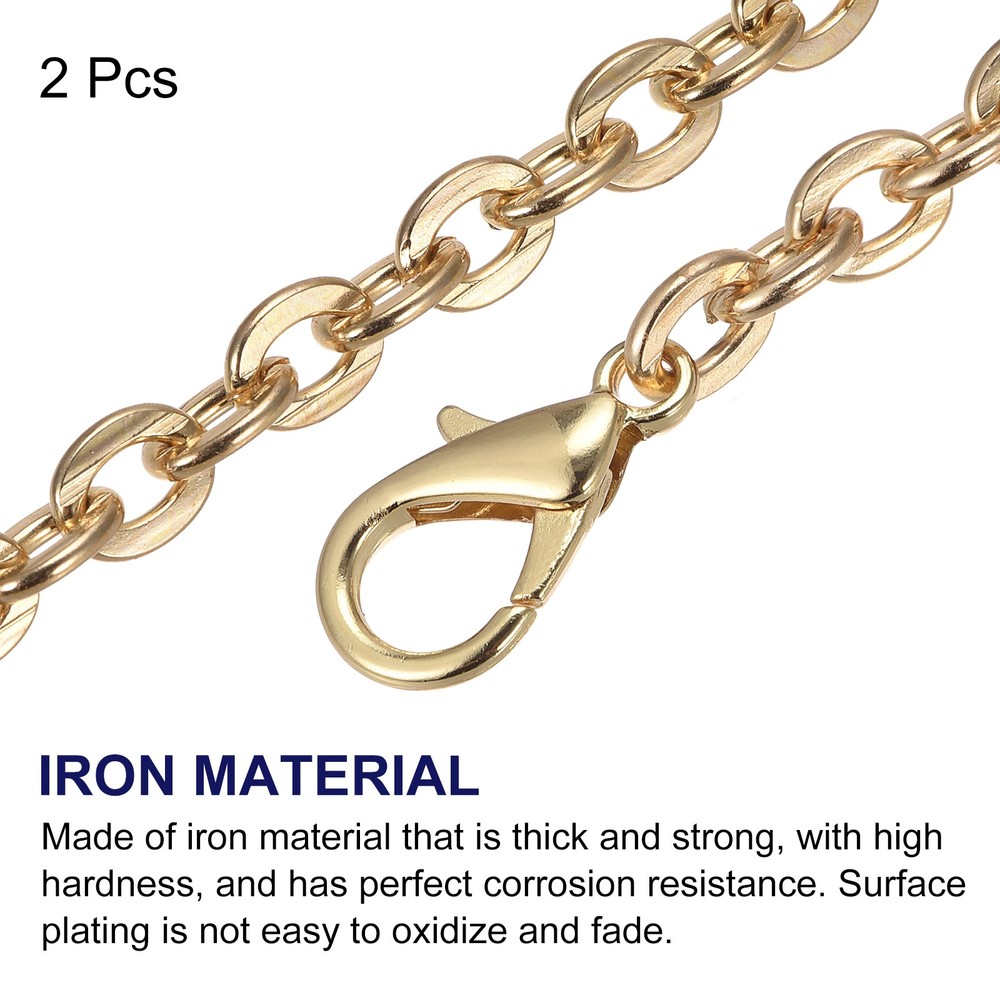 47"x0.22" Purse Chain Strap, 2Pcs Purse Handle Shoulder Replacement Strap Gold
