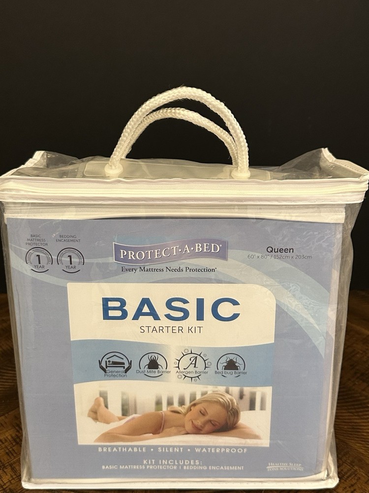Protect-A-Bed BASIC Starter Kit Queen Mattress Protector & Encasement Set – New