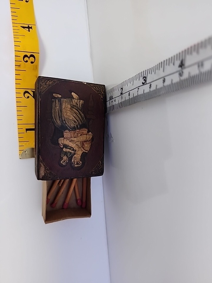 vintage matches wood box