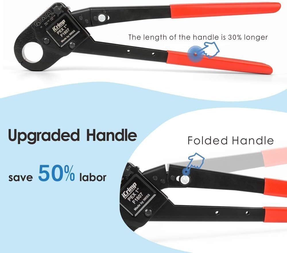 Angle Head PEX Pipe Crimping Tool for Copper Rings 1-inch Angle Single Crimper