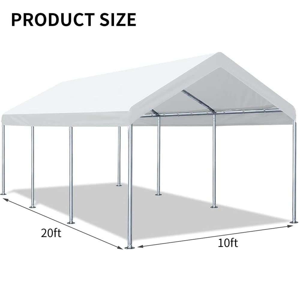 White Carport Replacement Top Cover 10x20ft
