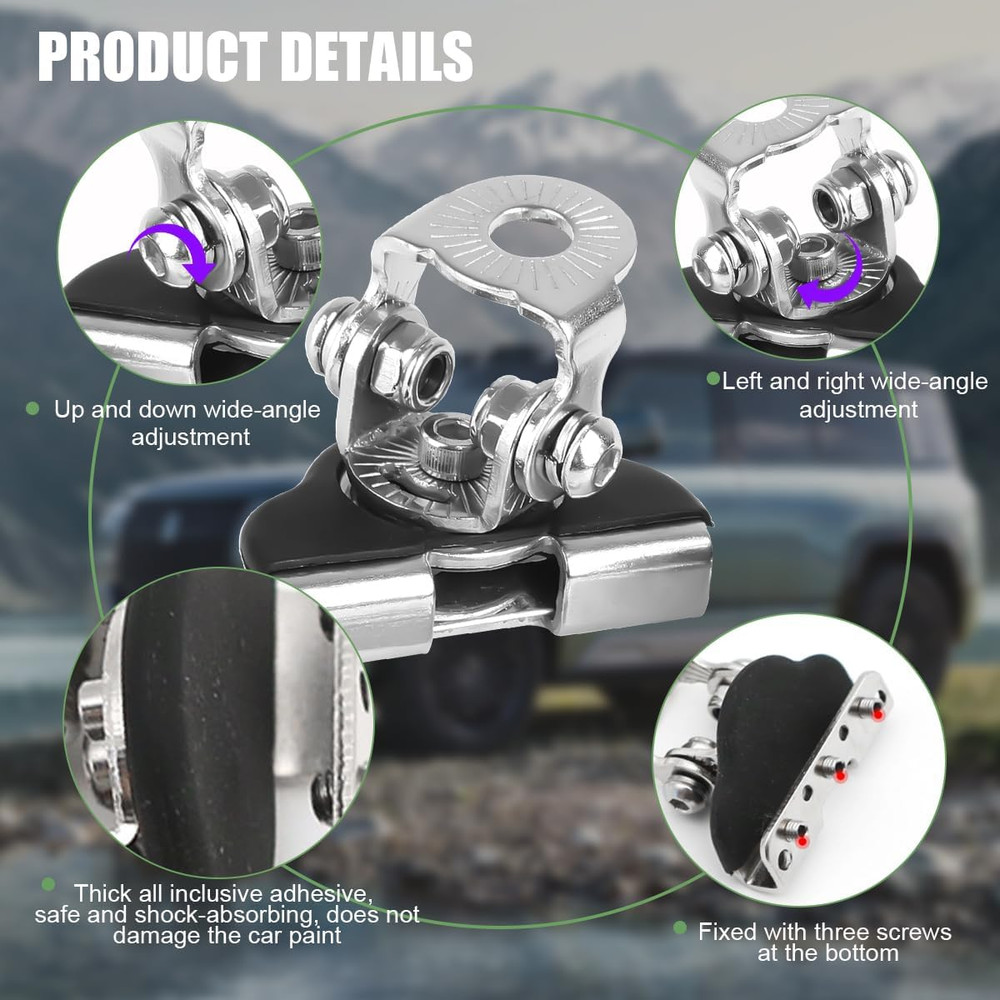 Adjustable Car Hood Light Mount Brackets – 2PCS Iron LED Spotlight Holders