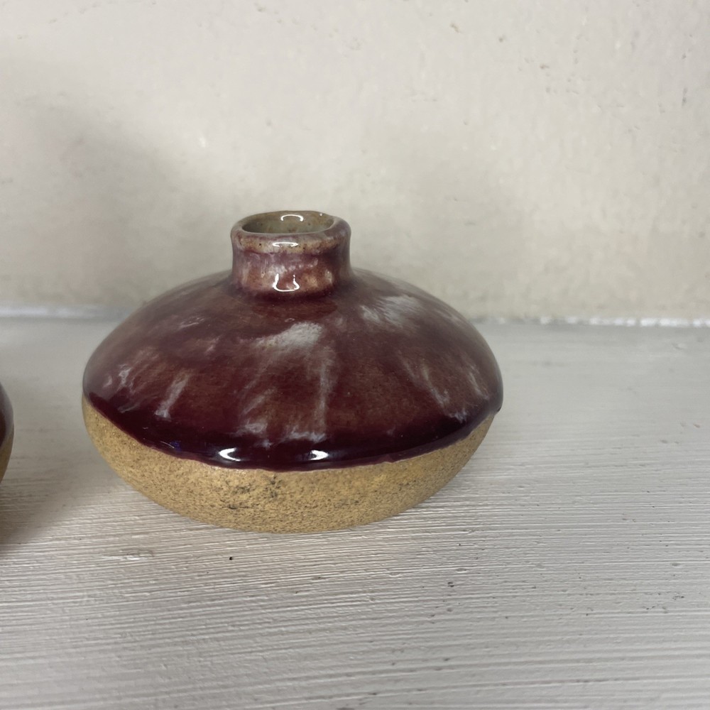 Mini Studio Drip Vases Brown Tan Set Of 2