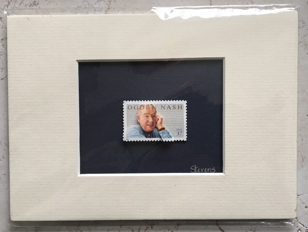 Ogden Nash Stamp Original Signed Art