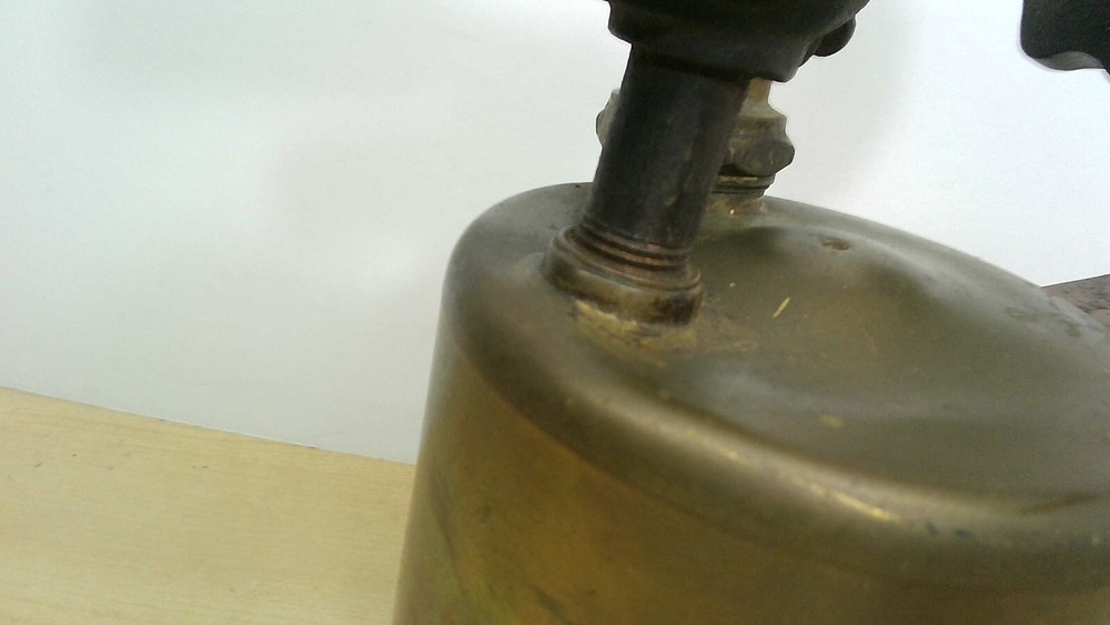 Vintage Brass Blow Torch w/Wood Handle– Steampunk – Untested