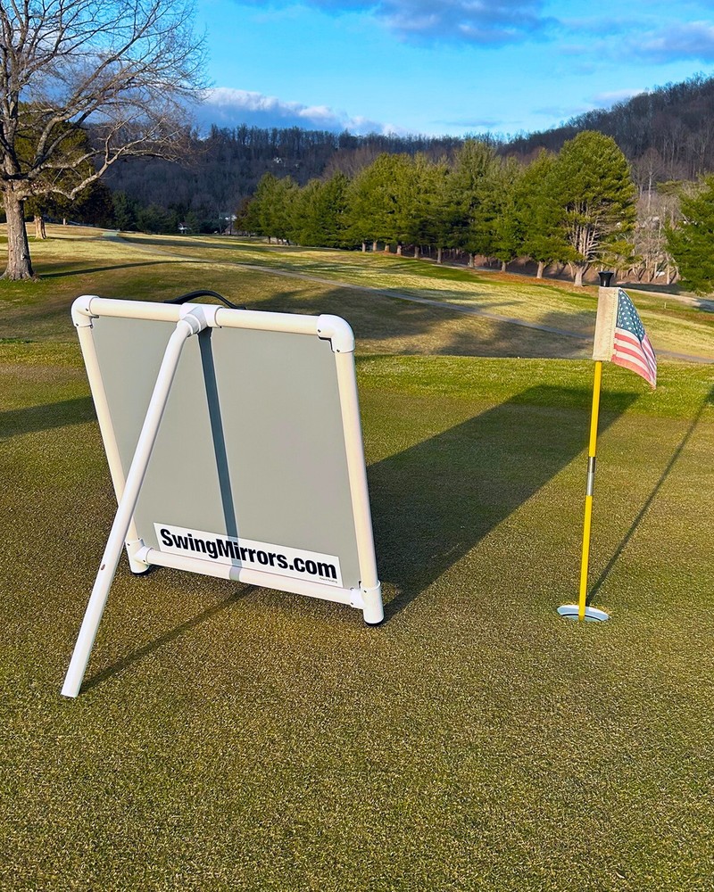 Golf Swing Aid 2'x2' Mirror Easy Transport--Writeable surface
