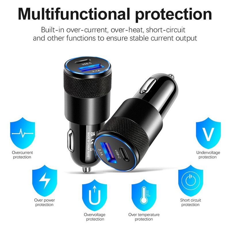 30W Car Charger Type C Fast Charging for IPhone 14 Samsung Google Android Phone