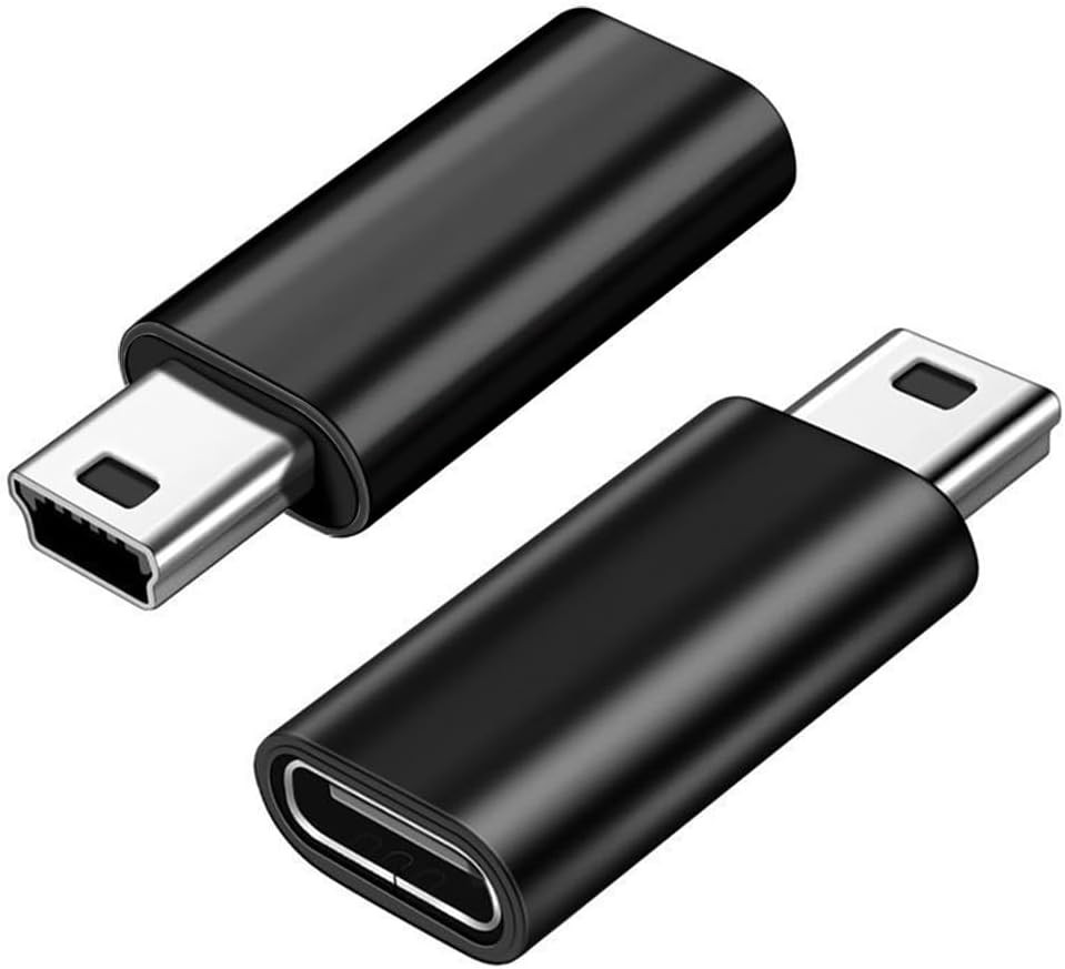 USB C to Mini Adapter 2 Pack, Type C Female 2.0 Black