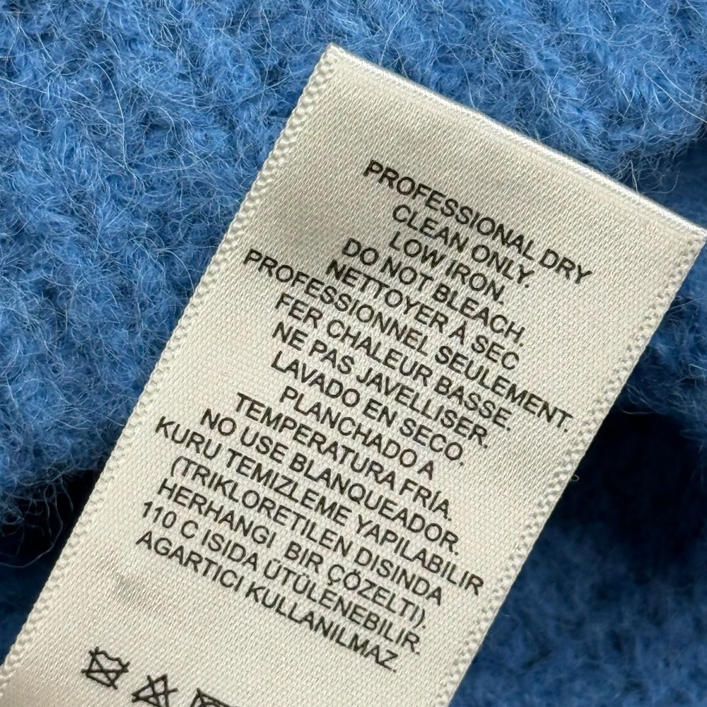 Tibi Womens Blue Mock Neck Long Sleeve Wool Blend Knit Pullover Sweater Size S