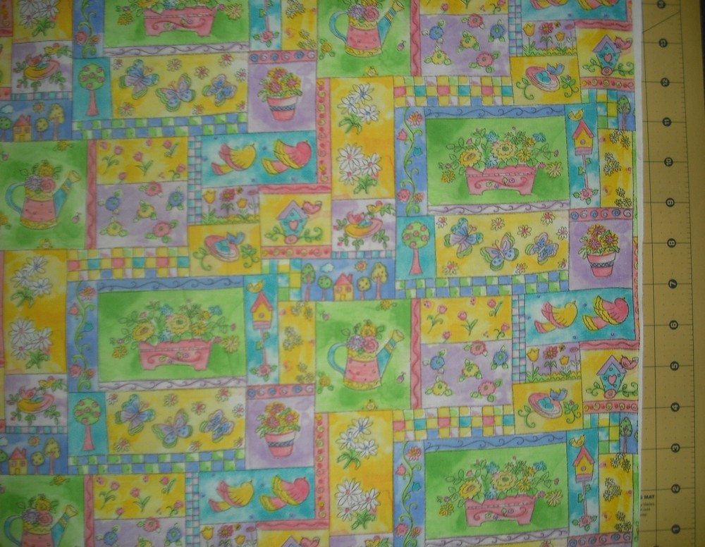 SUE ZIPKINS GARDEN  SMALL PATCHWORK  QUILT FABRIC