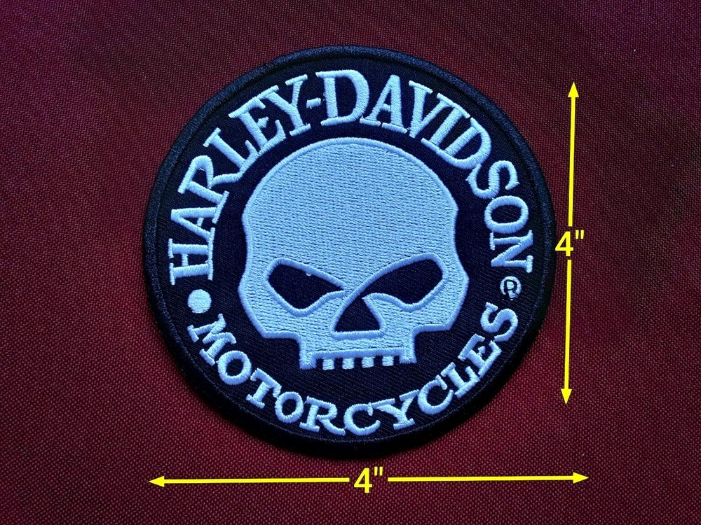 HARLEY DAVIDSON WILLIE G SKULL HUBCAP ROUND 4 In. PATCH