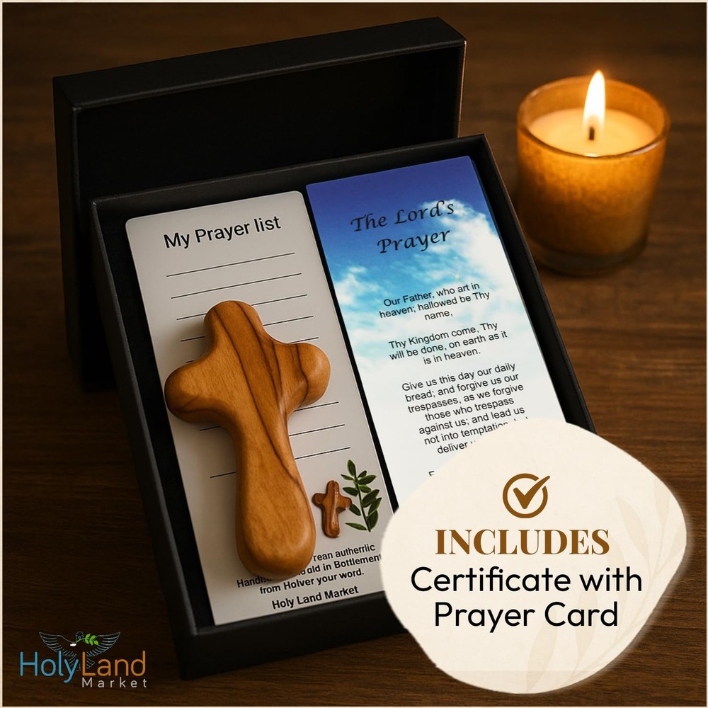 Olive Wood Pocket Crosses 2.75 - Cert. from Bethlehem 100 Pack