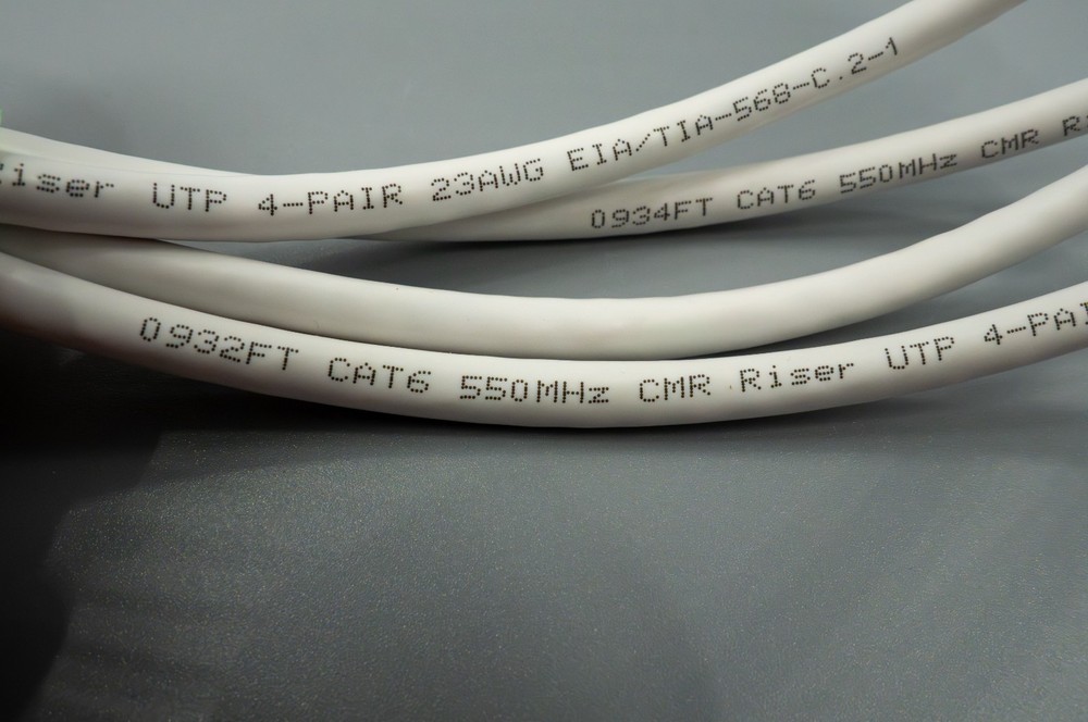 Custom Cat6 Ethernet Cable Solid Copper CMR 23AWG White RJ45 Ends Cut to Length