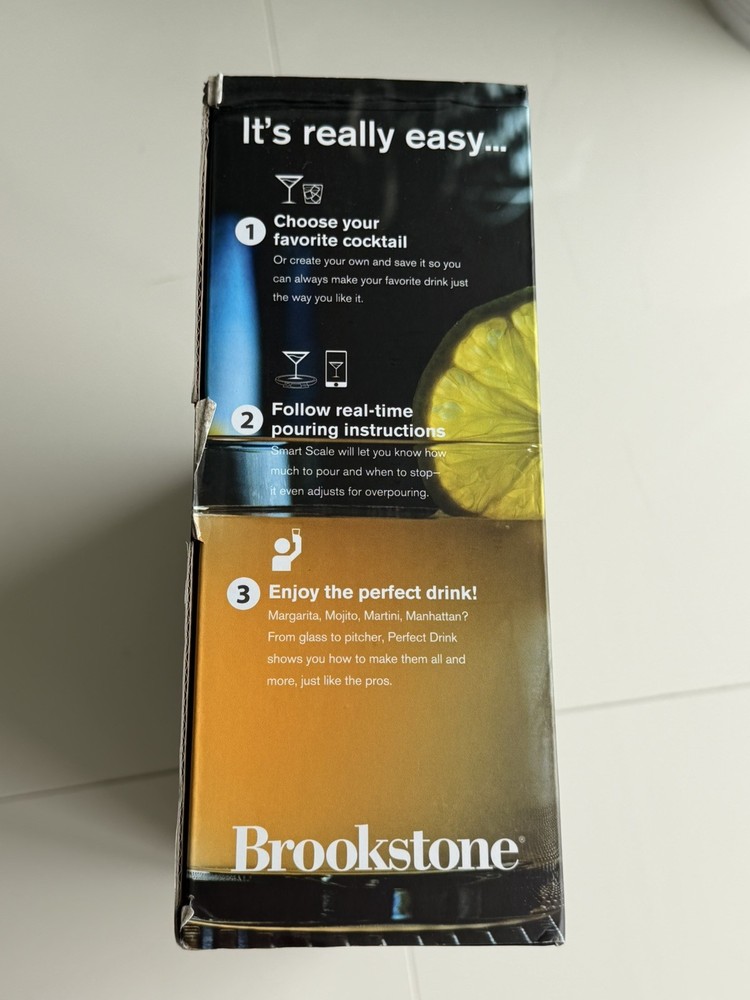 Brookstone Perfect Drink App-Controlled Smart Bartending Cocktail 9" Scale +more