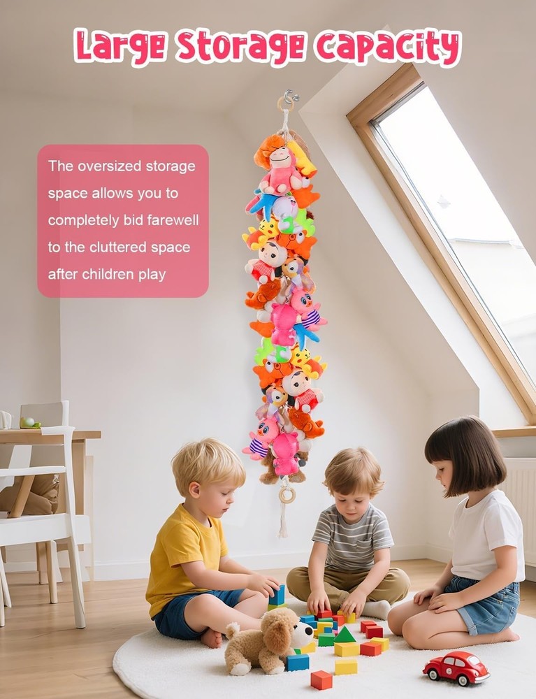 LSLYHTC 2Pcs Stuffed Animals Storage Chain, Hanging Animal