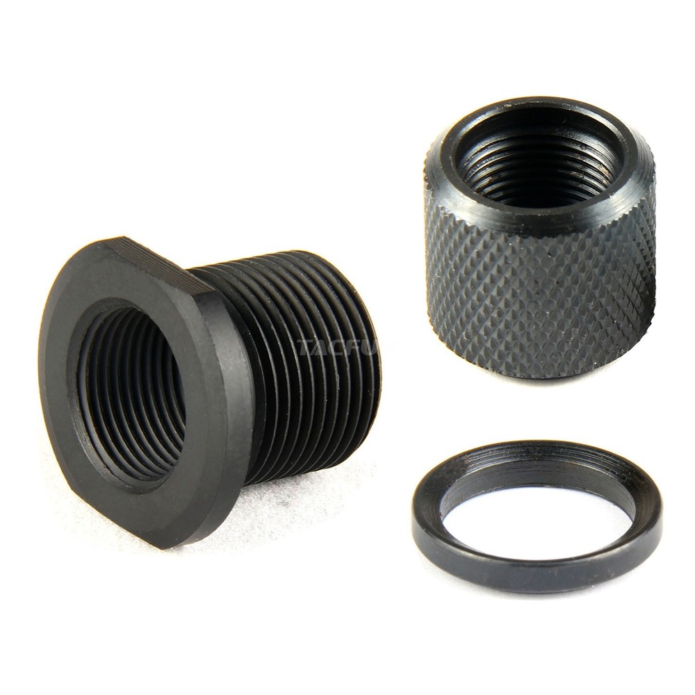 Steel Muzzle Thread Convert 1/2x28 TPI to 5/8x24 TPI w/ Thread Protector &Washer