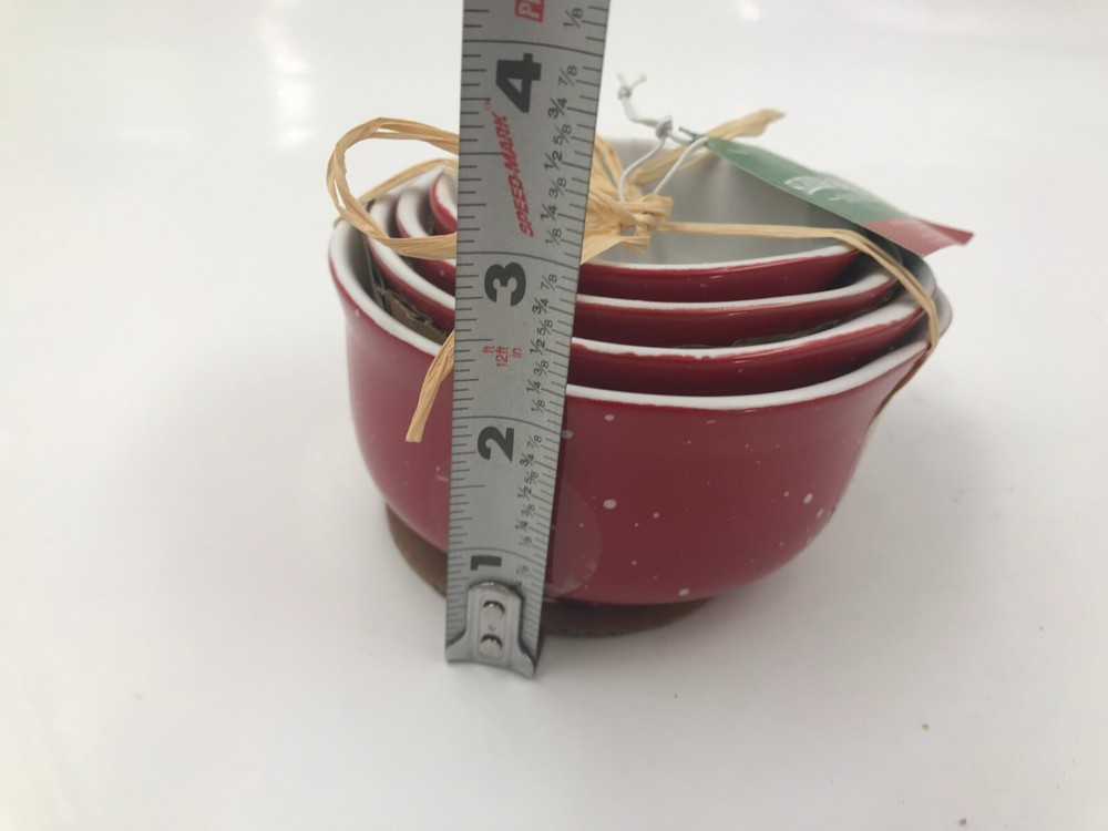 Sleigh Bell Ceramic Speckle Measuring Cup Set AA01B54016