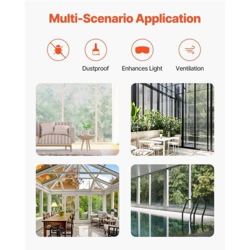 Window Screen Replacement 100 ft × 48 in Window Screen Mesh DIY Adjustable