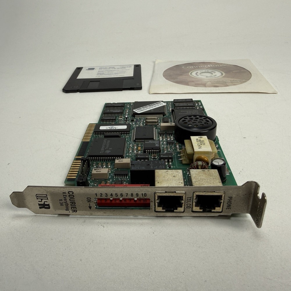 US Robotics Courier Vintage Modem Card 1995 With Driver And Install Software