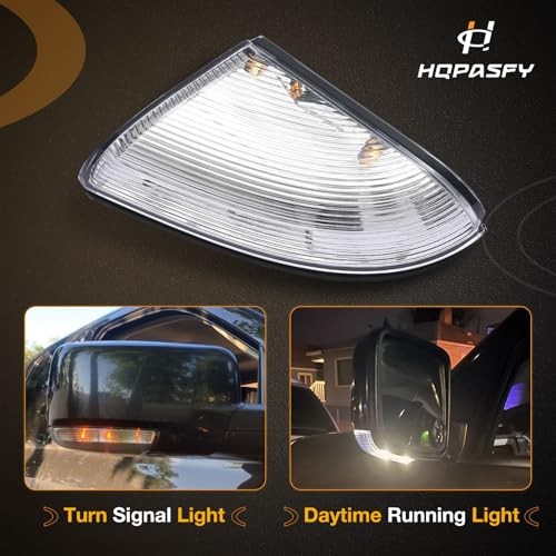 Mirror Turn Signal Light Front Passenger Side, Compatible with Dodge Right