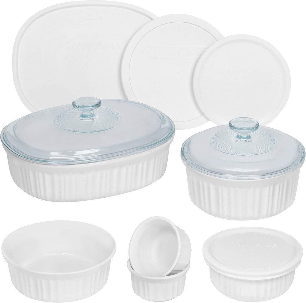 CorningWare French White 12-Pc Ceramic Bakeware