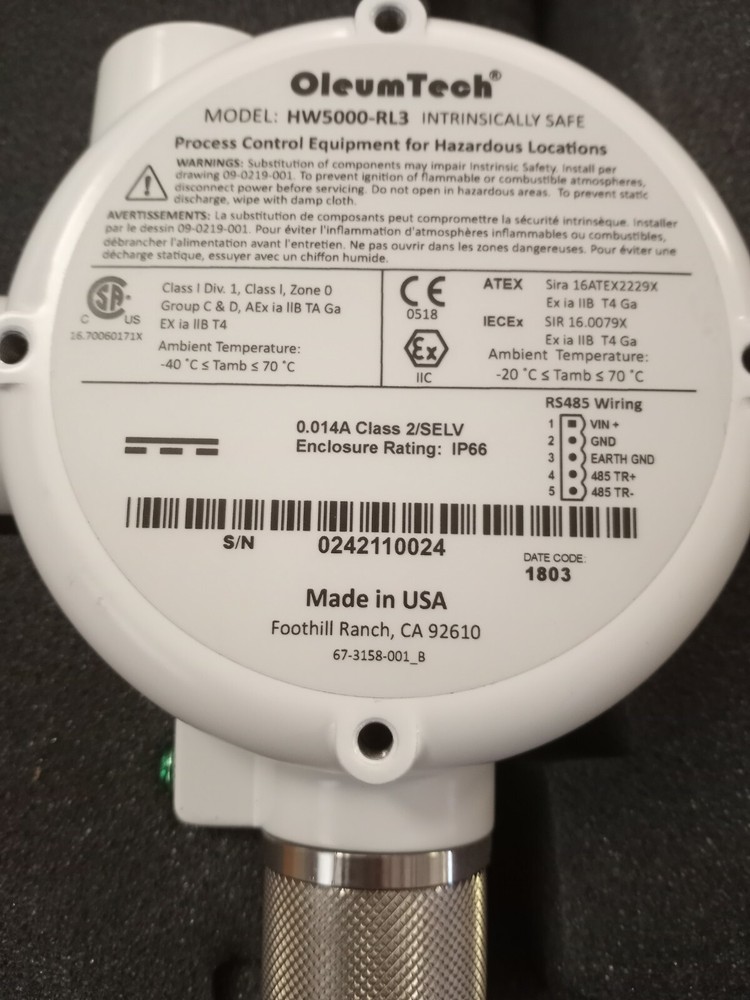 OleumTech H-Series Resistive Level Sensor / HW5000-RL3