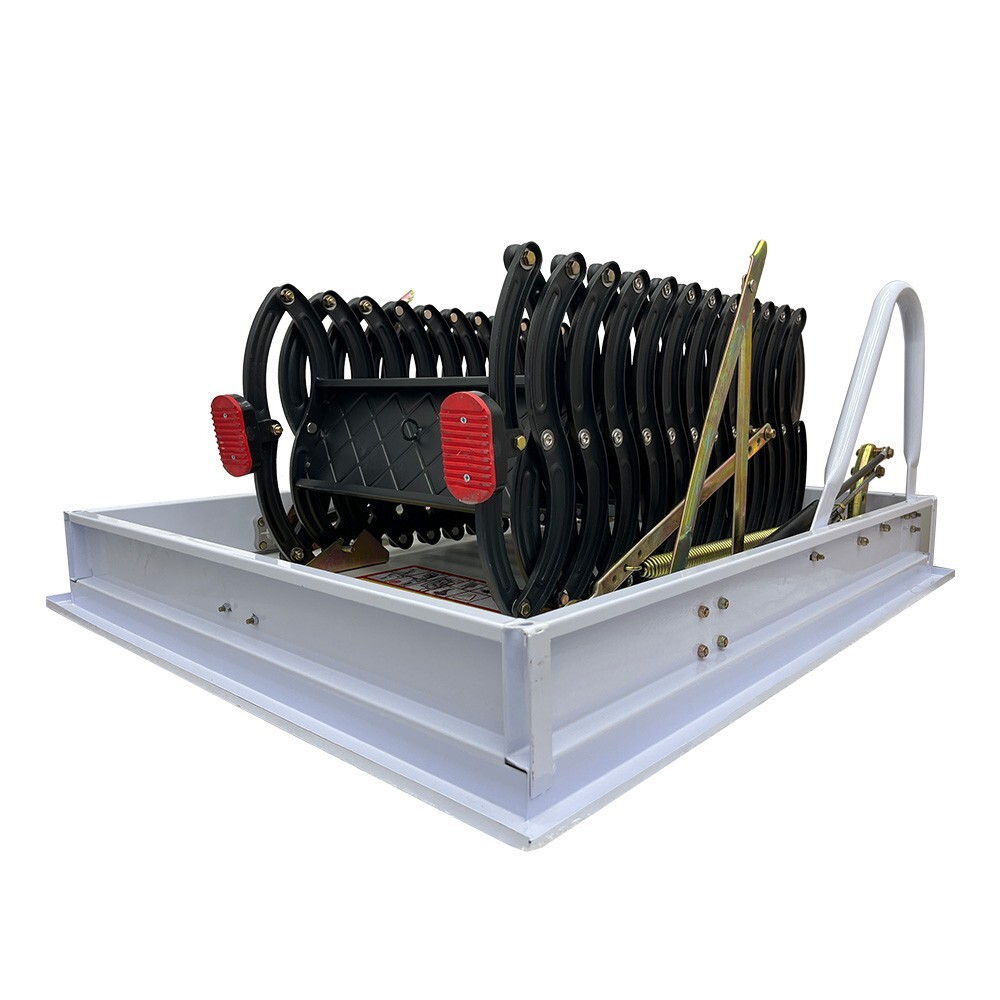 Black Hidden Pull-down Folding Stairs Retractable Stairs for Domestic Attic