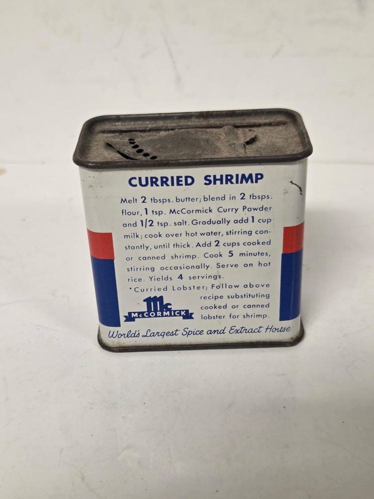 Vintage 1.25 Oz McCormick Curry Powder Tin
