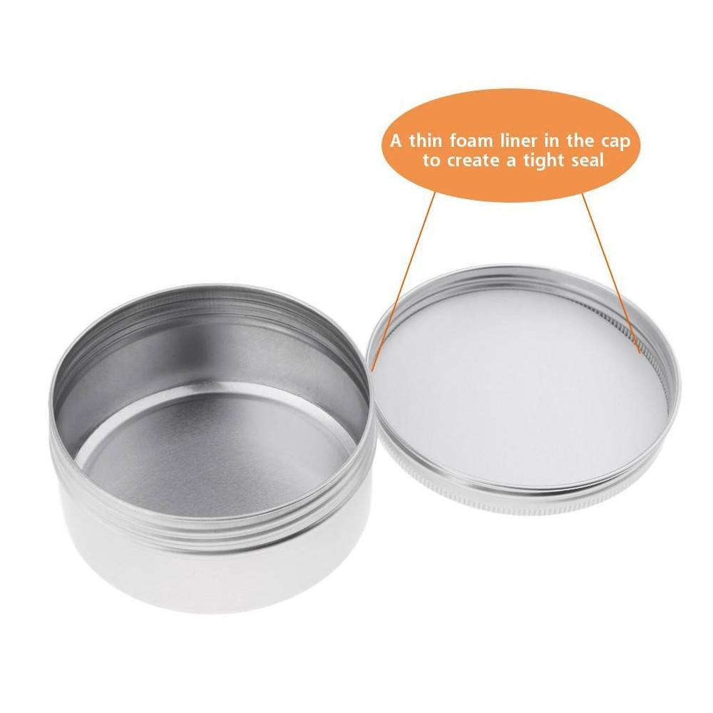 5 Pack Aluminium Tin Large Make Pots 250ml Capacity Empty