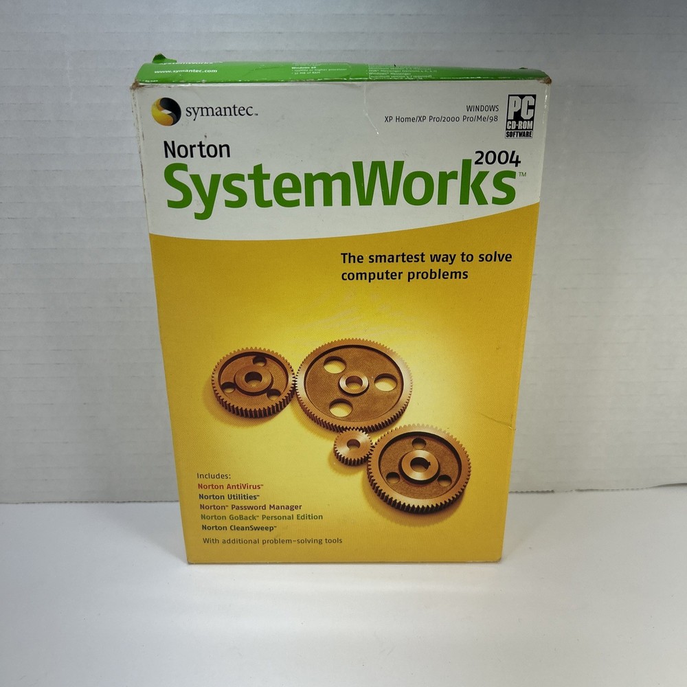 Norton SystemWorks 2004 Vintage  Software CD and Manual (open box)