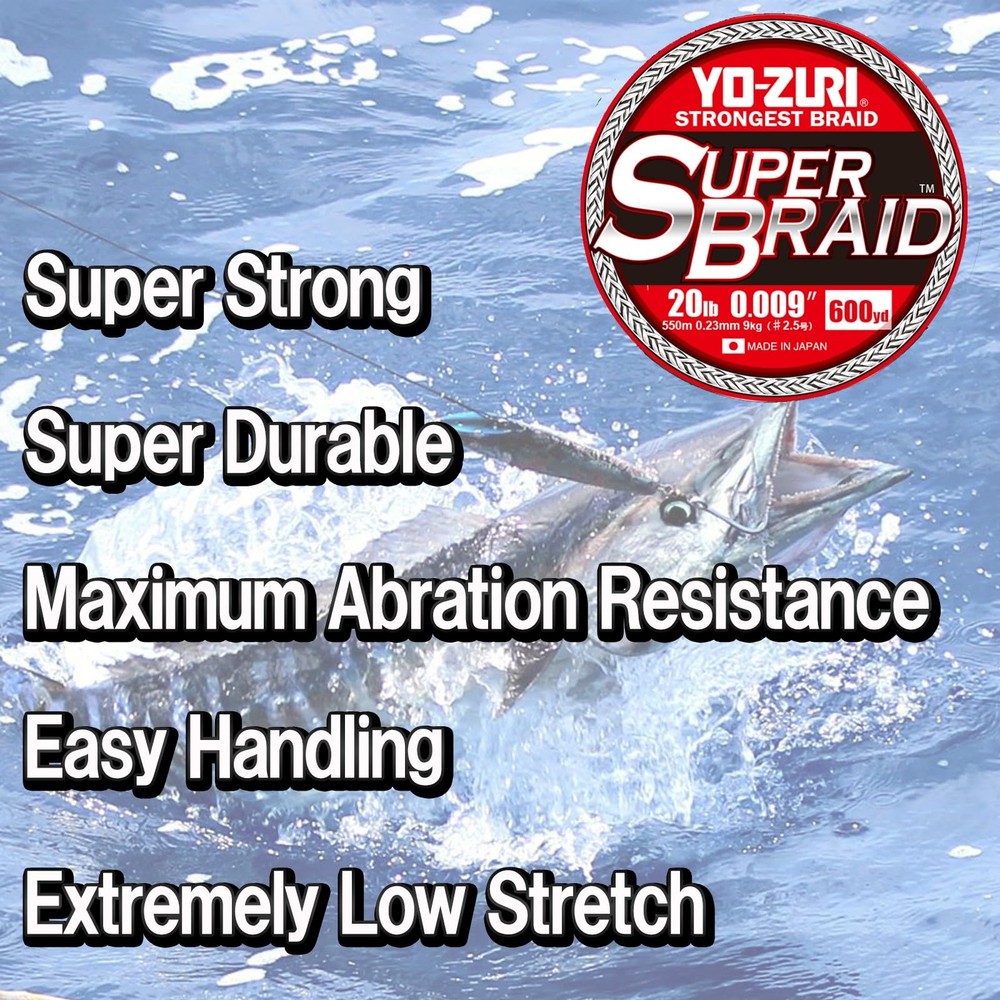 Superbraid 600 yd Floating Braid, White, 65 lb