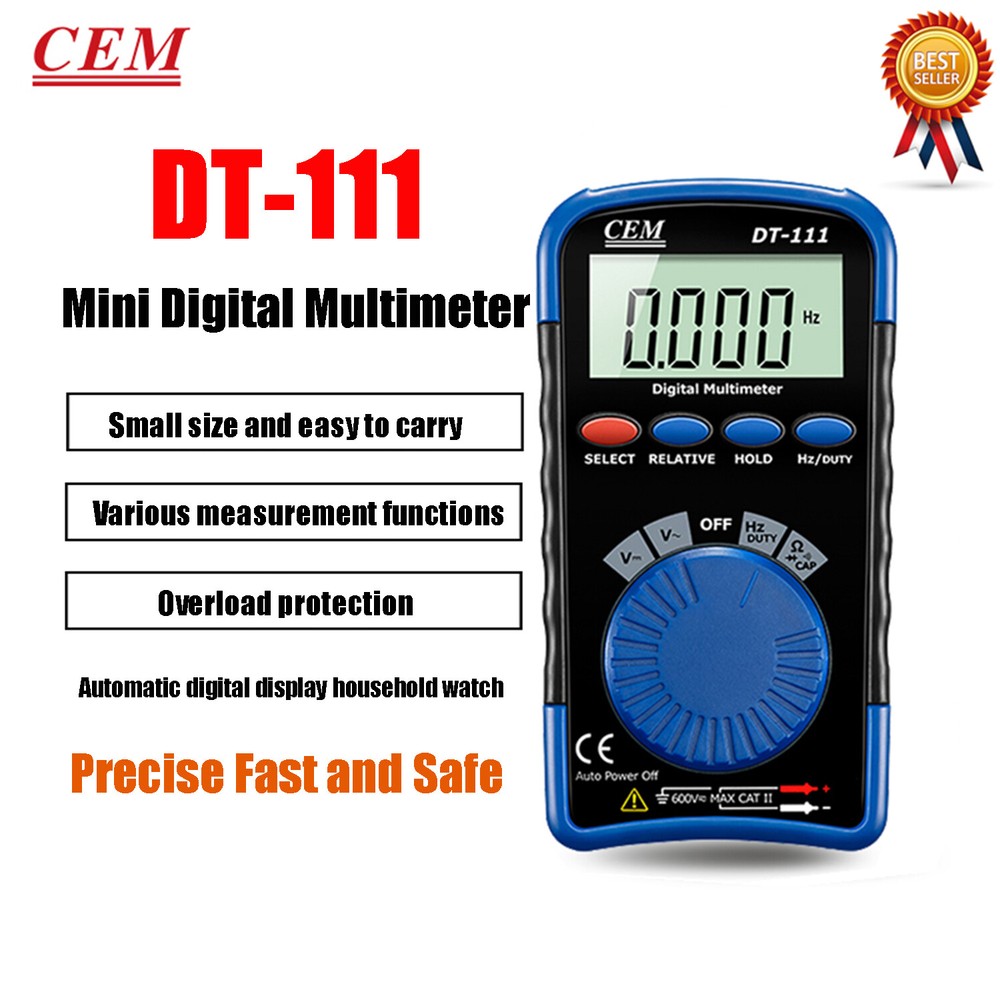 DT-111 Mini Pocket Digital Multimeter Data Hold Max Hold Auto Power Off #