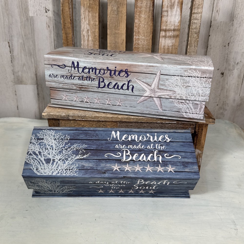 Beach Themed Nesting Decor Or Gift Boxes New